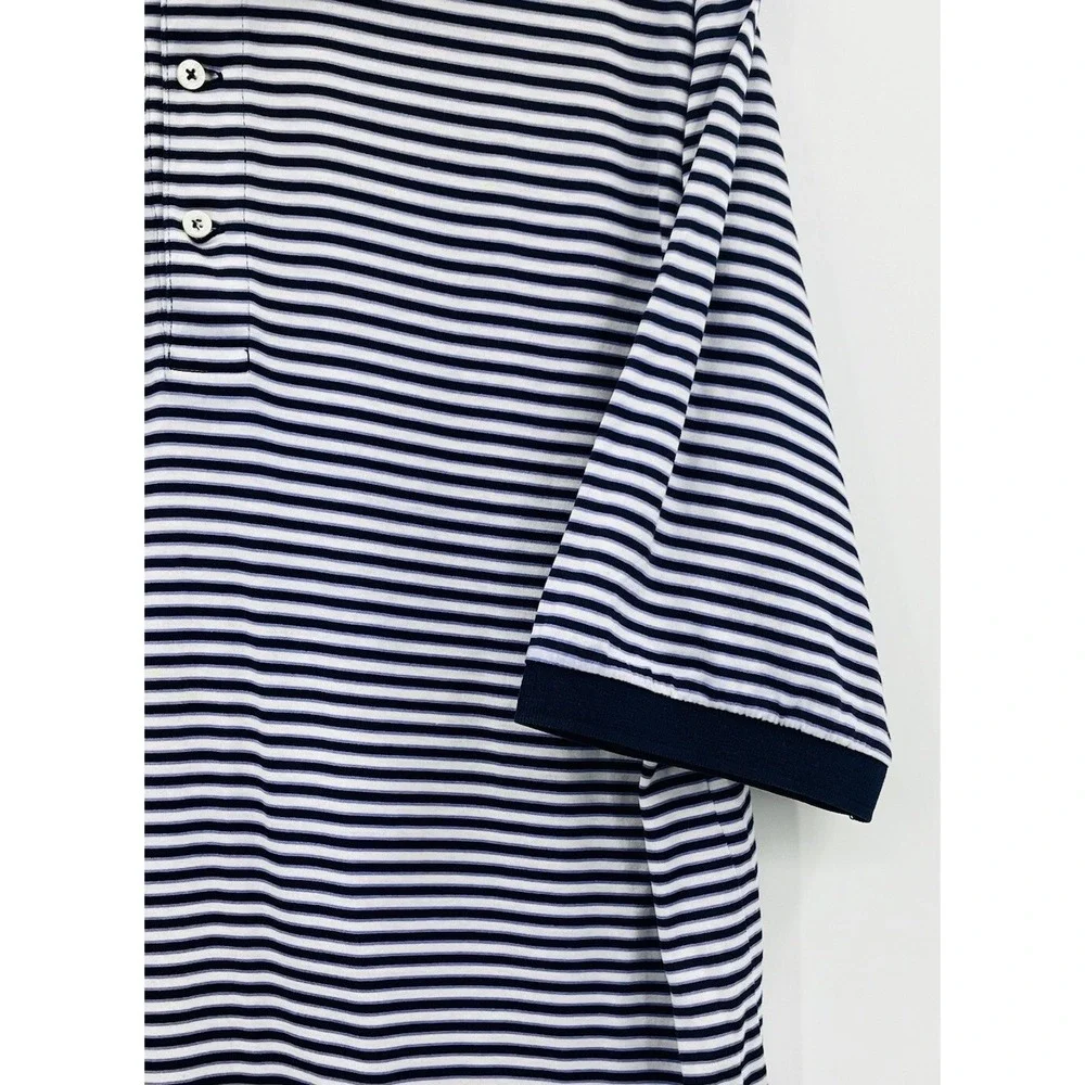 Ralph Lauren Polo Golf Shirt Mens Size Large Striped Pima Cotton